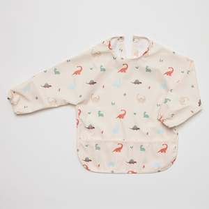 Silicone Bib: Longsleeve Waterproof Bib Dinosaur