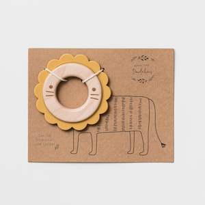 Loveys And Teethers: Lee the Lion Teether Wood + Silicone
