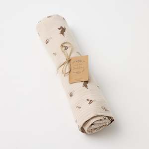 Swaddles: Organic Muslin Swaddle Woodlands