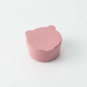 Silicone Tableware: Mini Bear Snack Box in Rose Pink