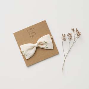 Bow Sets: Organic Muslin Bow Headband Daisy