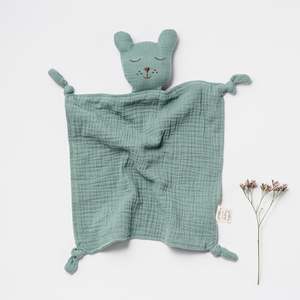 Organic Muslin Sleepy Bear Lovey Sage