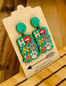 Dangly Earrings: Dangles - Ho ho ho paws