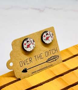 Dome Earrings: Domes - Frosty