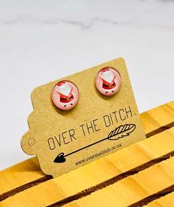 Dome Earrings: Domes - Santa Claus