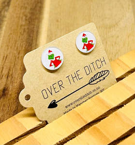 Dome Earrings: Domes - Grumpy Grinch