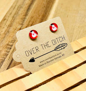 Dome Earrings: Domes - Snowman mini