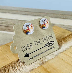 Dome Earrings: Domes- Santa’s reindeer