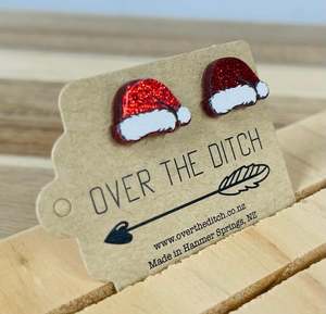 Dome Earrings: Domes - Santa’s hat