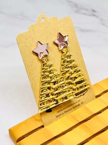 Dangles - Gold sparkly Christmas Tree