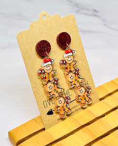 Dangly Earrings: Dangles - Gingerbread men