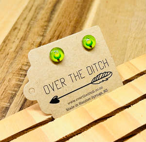 Dome Earrings: Domes - Grinch mini