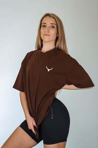 Ether Oversized Lightweight Tees - Walnut