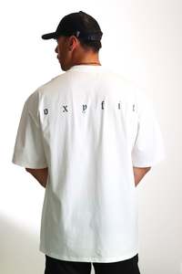Mens T Shirts: Ether Oversized Lightweight Tees - Cream