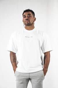 Mens T Shirts: Ether Oversized Heavy Tees - White