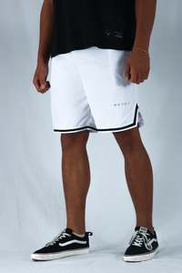 Mens Shorts: Oxyfit X Spalding Basketball Shorts - White