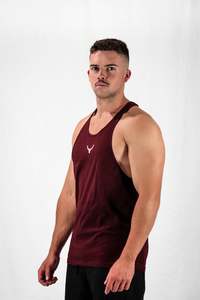 Mens Tanks: Oxyfit Mens Focus Stringer - Maroon