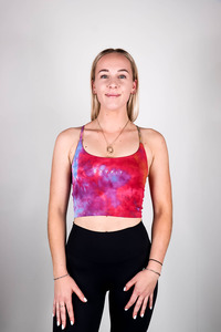 Womens T Shirts Singlets: Women's Tie Dye Crop - Kaleidoscopic