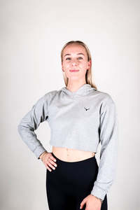 Women's Integrity Crop Hoodie - Cloud Grey