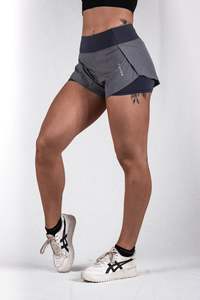Womens Shorts: Womens Tempo Shorts | Blue & Grey