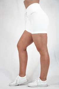 Womens Shorts: Hype Ribbed Shorts - Milk