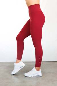 Oxytech: OXYTECH Womens Leggings | Micro Logo - Sangria Red