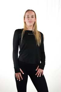 Essentials: Womens Unity Long Sleeve | Chest Logo - Midnight Black