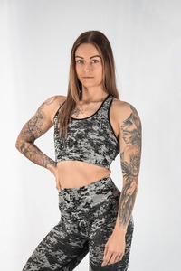 Essentials: Glitch Camo Sports Bra - Black Ops