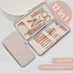 Products: 12PCS/Set Tools Manicure Pedicure Kit Stainless Steel Nail Grooming Cl - Ozee beekeeping Supplies