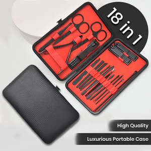 Products: 18PCS/Set Tools Manicure Pedicure Kit Stainless Steel Nail Grooming Cl - Ozee beekeeping Supplies