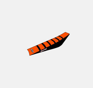 KTM Ribbed Gripper Seat Cover - ORANGE TOP, BLACK SIDES, BLACK RIBS