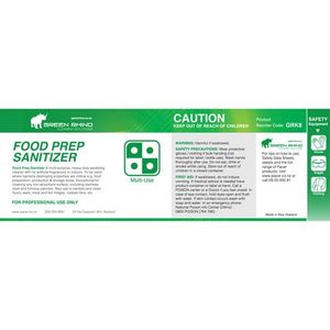 Green Rhino® Half Label K8 Food Prep Sanitiser