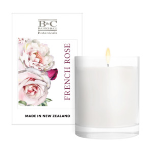 Products: French Rose CANDLE - Banks & Co. Botanicals — We create luxury skincare, room fragrance and candles. . for your skin and home. Care for your skin with lotion, wash, handcream and soap enriched with Manuka Honey. Available online or at selected New Zeala