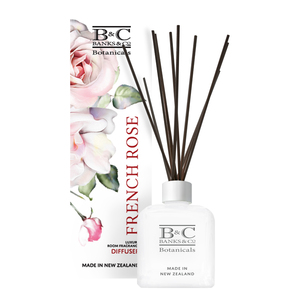 Products: French Rose Room Diffuser - Banks & Co. Botanicals — We create luxury skincare, room fragrance and candles. . for your skin and home. Care for your skin with lotion, wash, handcream and soap enriched with Manuka Honey. Available online or at selected Ne