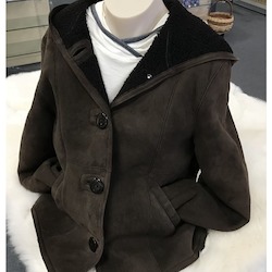 Clothes: Lambskin Hooded Coat Womens Natural - Size S