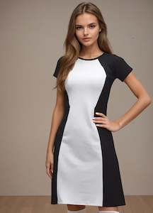 Dress: A-line Black & White Dress