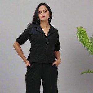 Co Ord Sets: Black Co-ord Set for Women