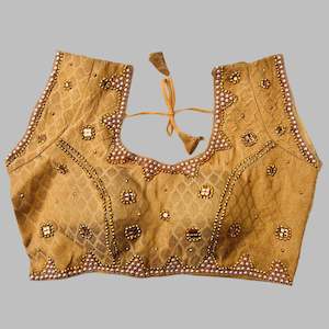 Golden Embellished Blouse with Work✨