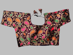 Blouses And Petticoats: Multicolor Paisley Blouse with Sleeves and Tie-Up Back