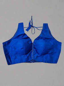 Blouses And Petticoats: Vibrant Blue Sleeveless Blouse with Tie-Back