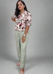 Green Colored Regular Trousers