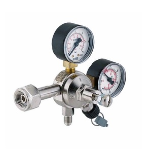 CO2 Regulators: CO2 Regulator Oxyturbo 1-Way 0-80PSI Bottle Mount (4.8 Bar Safety Valve) Left-Hand Spigot