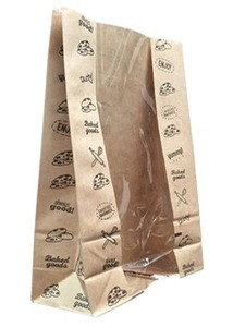 Products: Kraft Box Bottom Window Bag - Packaging Traders Pty