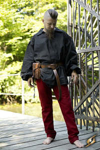 Pants: Medieval single hose - Dark red