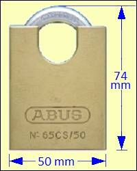 Series 65 Padlocks: ABUS 65CS/50 Closed Shackle Brass Padlock