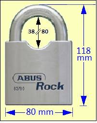 ABUS 83/80 “Rock” Chrome-plated Solid Steel Padlock