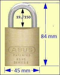 ABUS 83/45 Brass Padlock