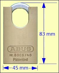Series 83 Padlocks: ABUS 83CS/45 Closed Shackle Padlock