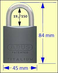 Series 83 Padlocks: ABUS 83AL/45 Titalium Padlock