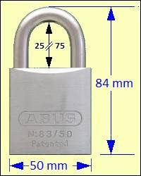 ABUS 83/50 Satin Nickle-plated Solid Brass Padlock